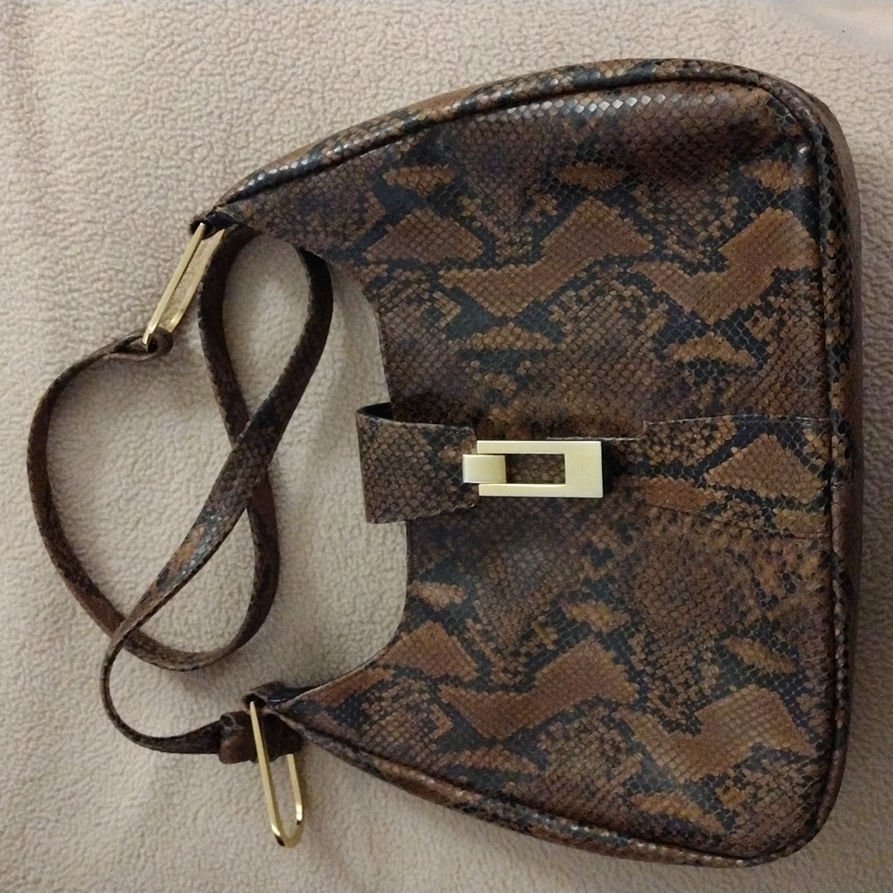Vintage Viva Bags of California shoulder bag handmade Brown Animal skin